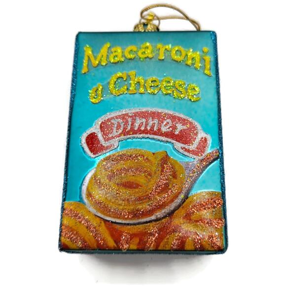 Macaroni And Cheese Box Ornament Food Noodles Glass Christmas Tree Decoration - Picture 3 of 9